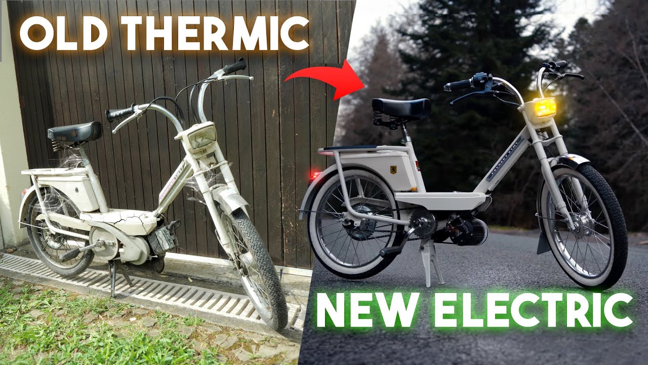 Conversion &eacute;lectrique d'une mobylette de 1974 de A &agrave; Z (Timelapse)