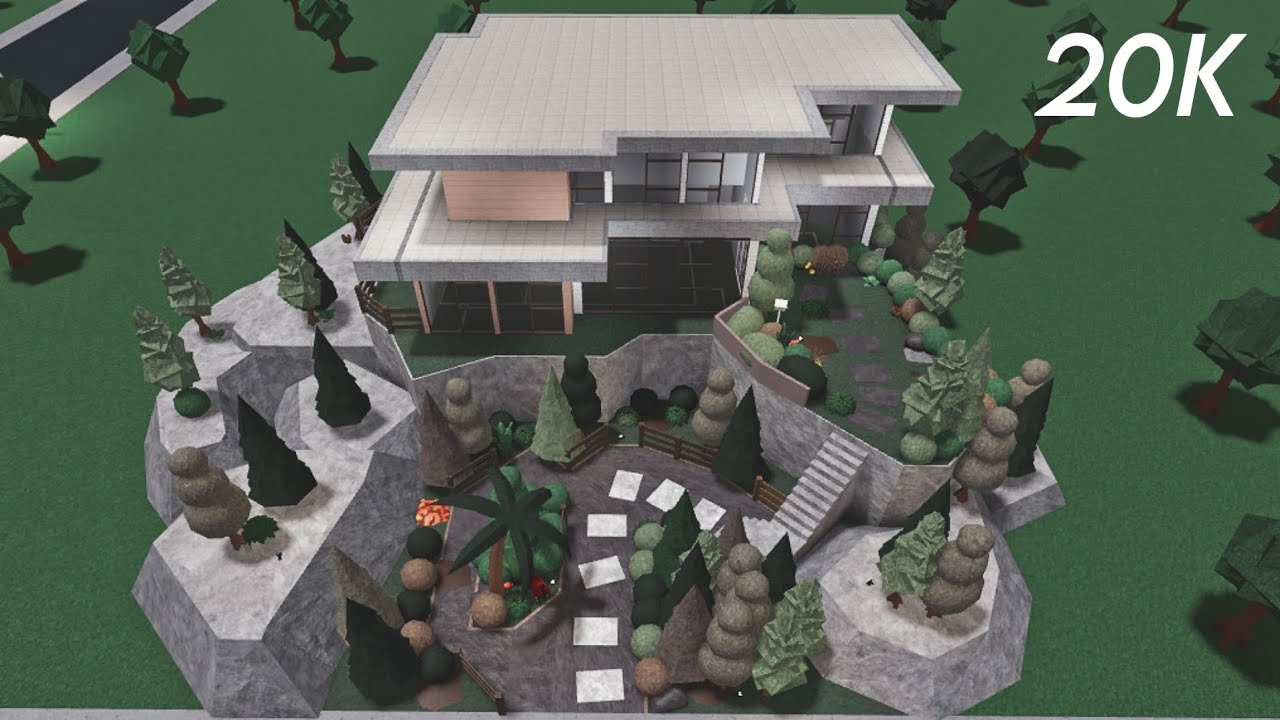 Roblox | Bloxburg: 20k Modern Botanical Hillside Mansion (No Largeplot!)