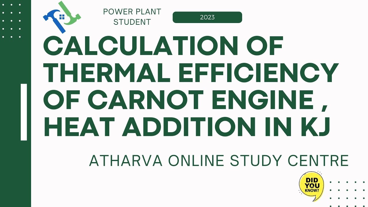 Determine THERMAL EFFICIENCY of CARNOT ENGINE AND HEAT ADDITION IN KJ & KCAL
