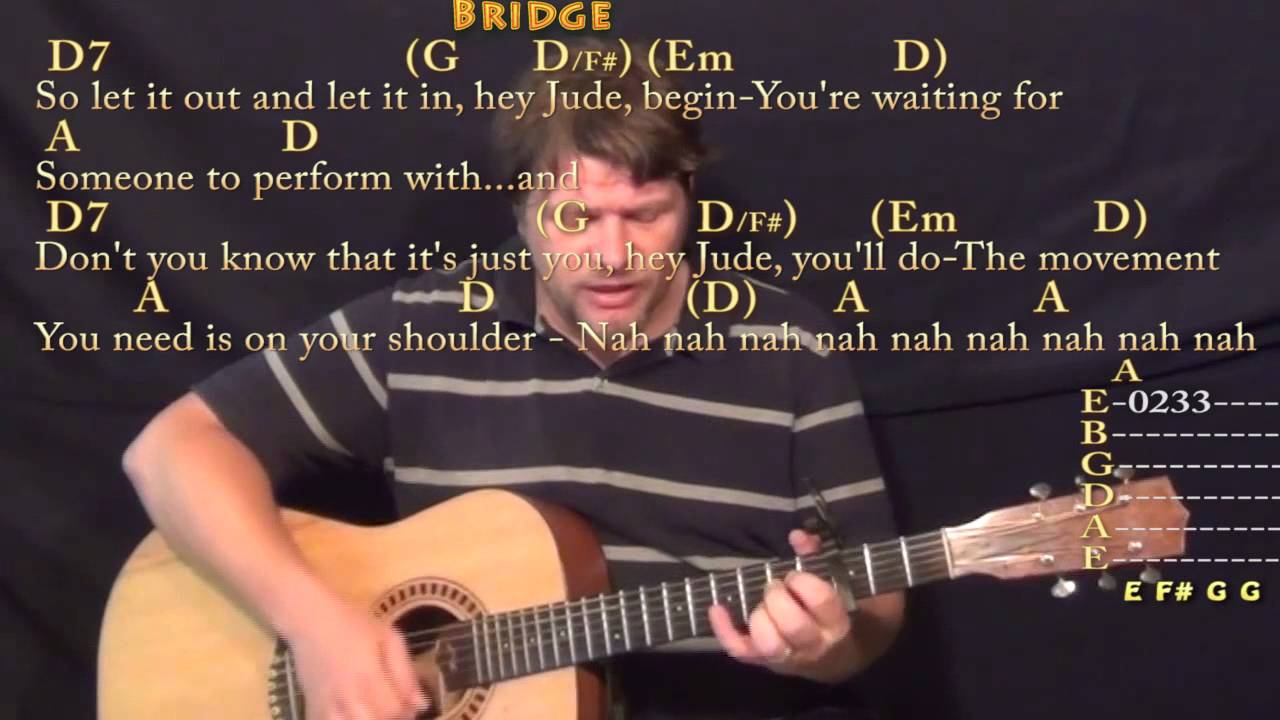Hey Jude (The Beatles) Strum Guitar Cover Lesson with Chords/Lyrics - Capo 3rd
