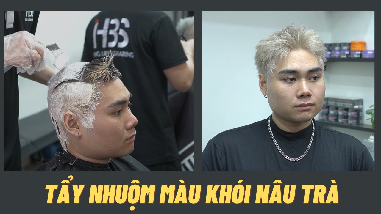 CẮT TẨY NHUỘM MÀU KHÓI NÂU TRÀ SÁNG CÙNG - HUNG BARBER SHARING