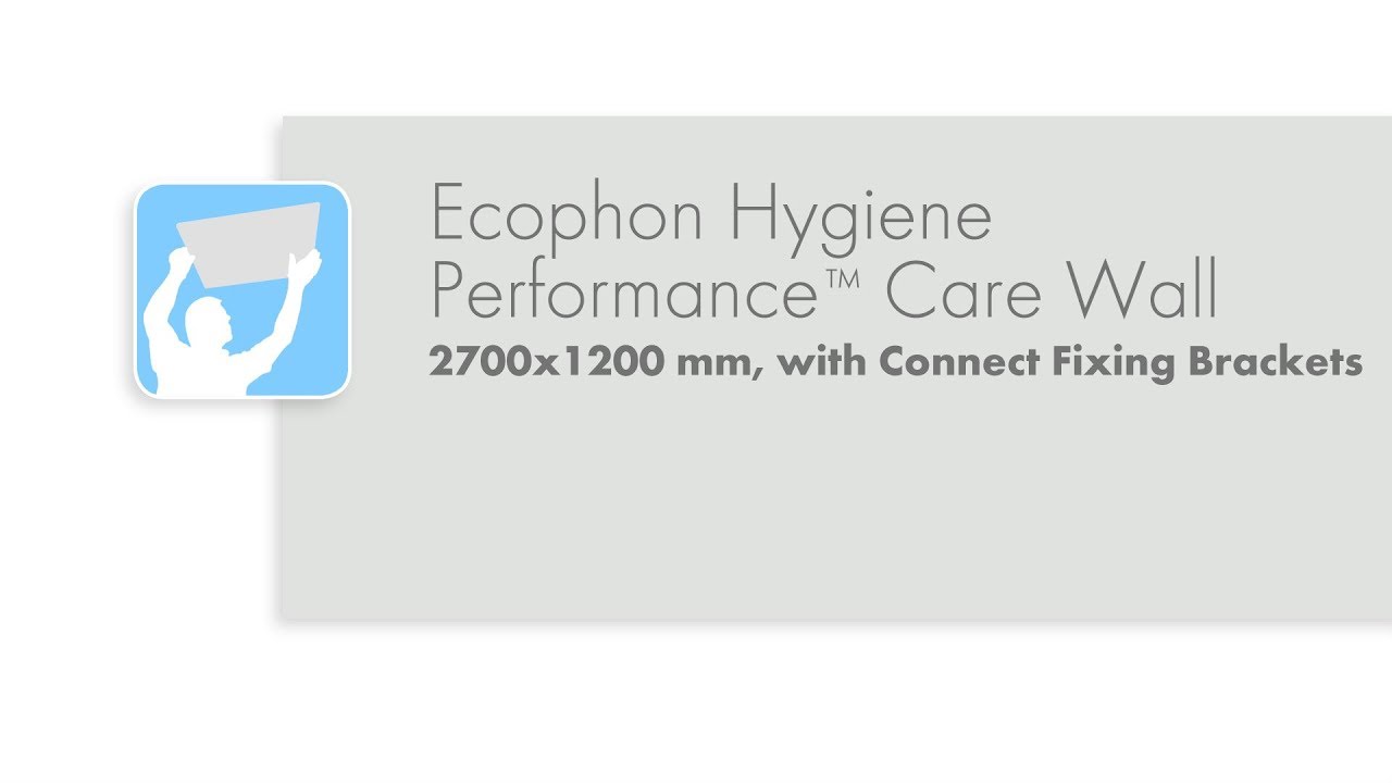 Ecophon Hygiene Performance&trade; Care Wall  2700x1200 mm installation with Connect Fixing Brackets