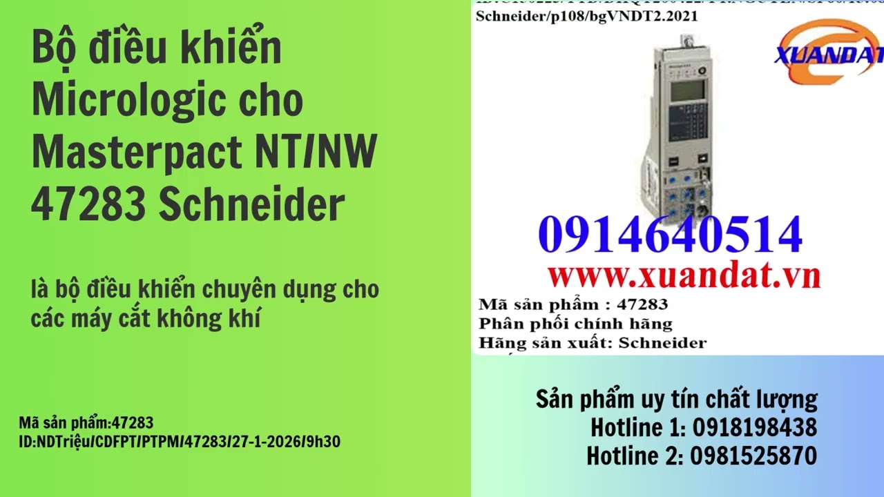 Bộ điều khiển Micrologic cho Masterpact NTNW 47283 Schneider CDFPT
