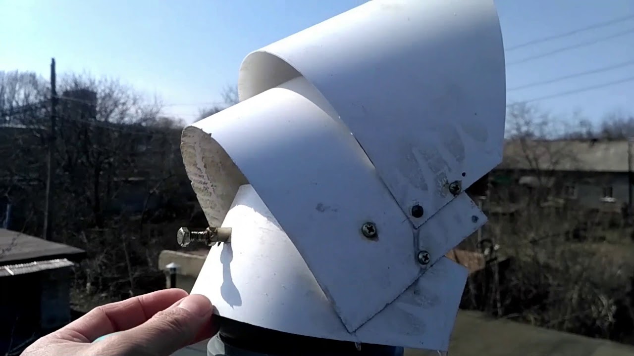 Флюгер дефлектор на вентиляцию ( своими руками из пластика ). Wind directional cap homemade.