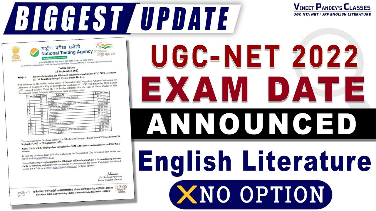 Latest Update UGC-NET 2022 Exam Dates Announced || Complete Information By Vineet Pandey Sir.