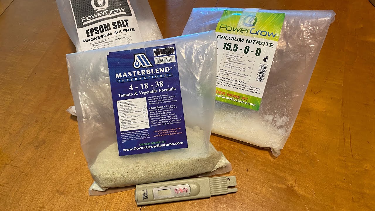 How I mix Hydroponic Nutrients and Measure Concentration - Masterblend 4-18-38