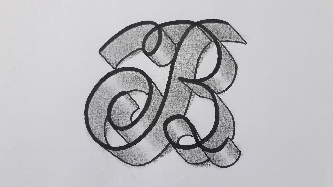 Drawing 3d Calligraphy Letter B Easy / How To Write Draw Capital Cursive For Beginners