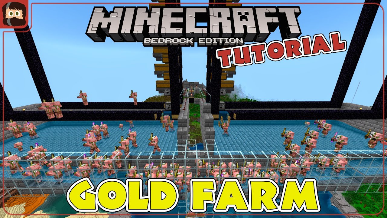 INCREDIBLE Gold Farm! ADJUSTABLE SPEED | Minecraft Bedrock Portal Ticking Gold Farm