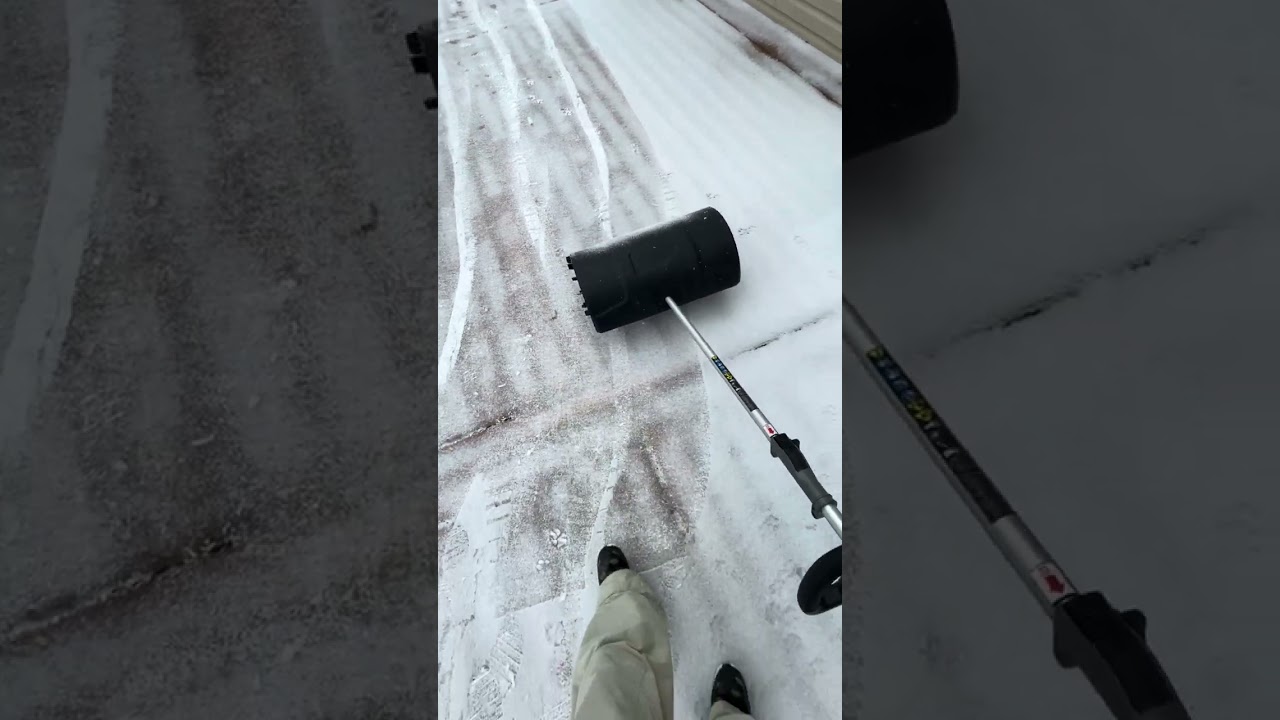 Review of Milwaukee Quick-lok Rubber Broom attachment in SLEET