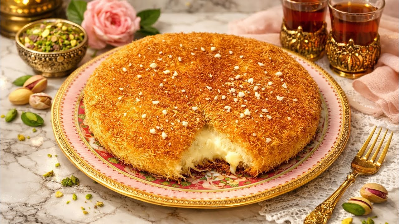 طريقة عمل كنافه بالمهلبيه بطريقة سهلة وطعم لذيذ 😋