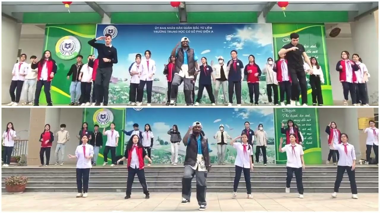 Trường THCS Phú Diễn A, Flashmob Uptown Funk Demo 2, Teachers and Students