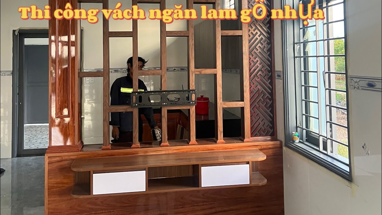 Thi công vách ngăn lam gỗ nhựa