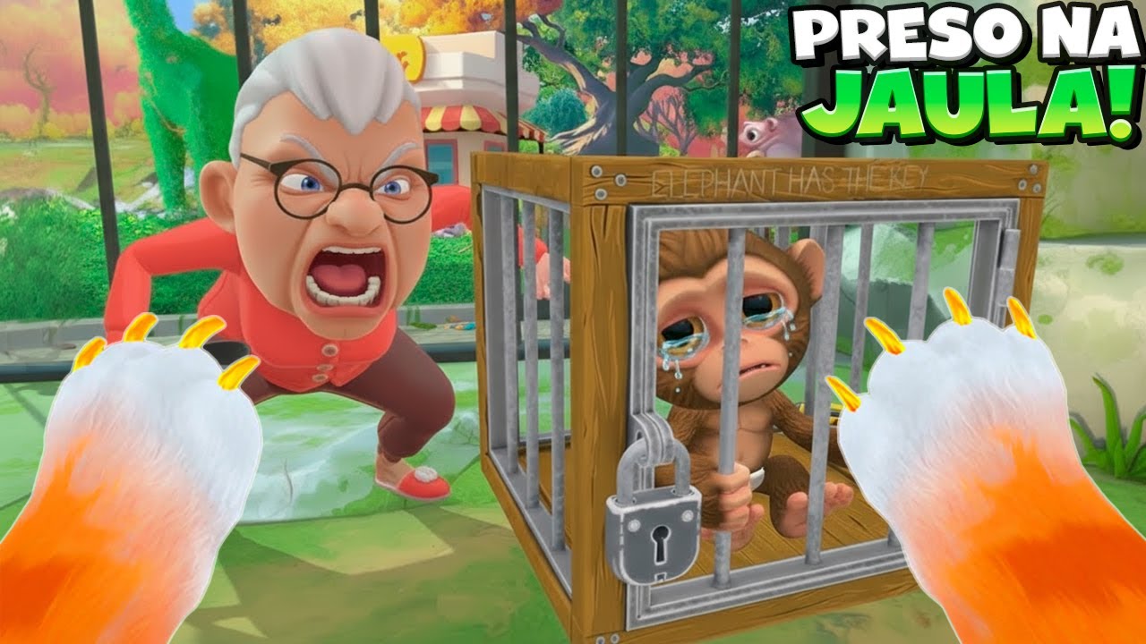 GATINHO FOI CAPTURADO PELA VOVÓ E PRESO EM UMA JAULA NO I AM MONKEY