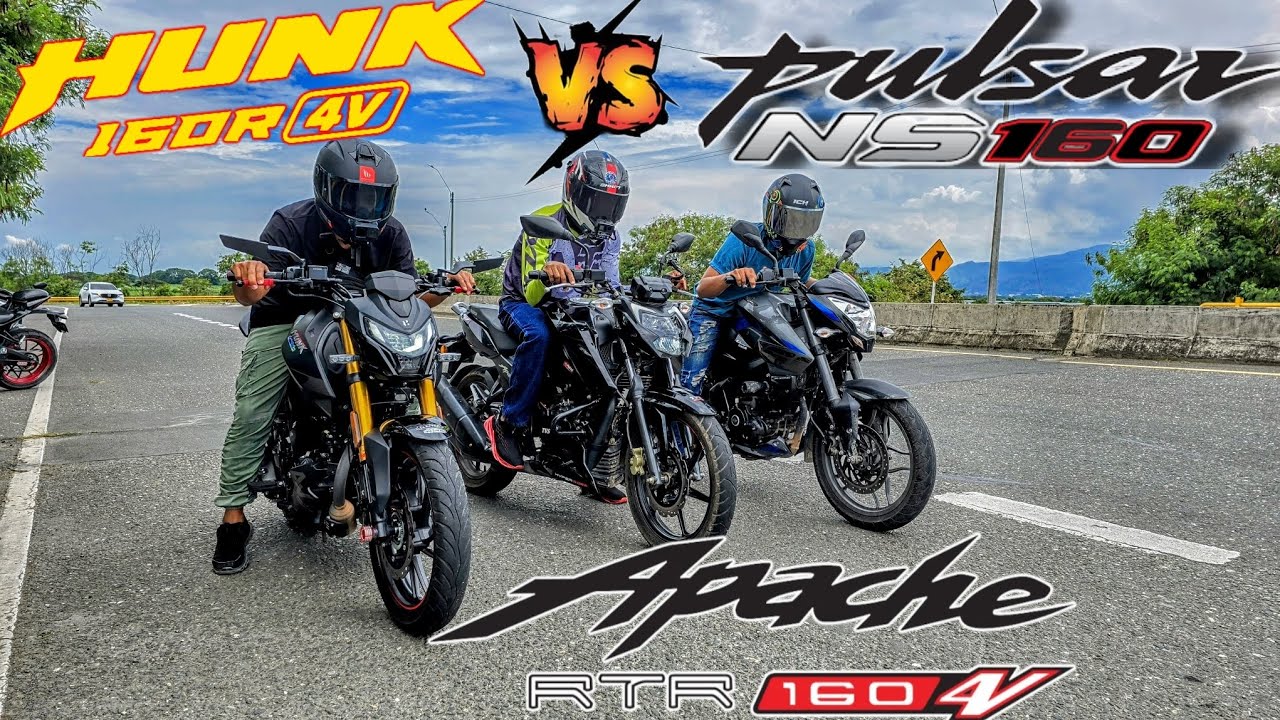 Pulsar NS160 vs Hunk 160R 4V vs Apache RTR 160 4V | ¡La Carrera Definitiva!