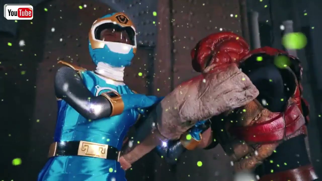 Blue Ranger's Defeat Against the Crab Monster