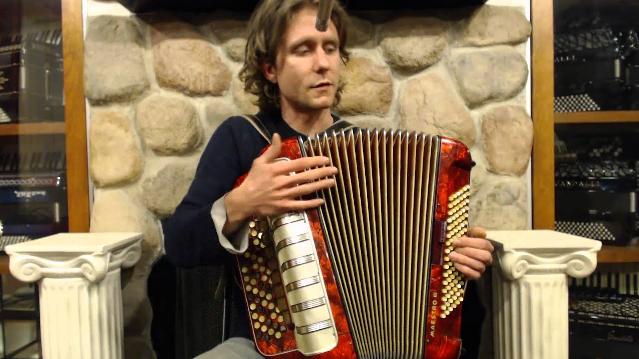 2117 - Red Gold Hohner Maestro 5 Row B System CBA Bayan 72 96 $1295