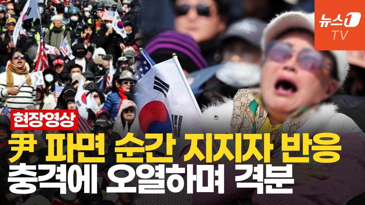 윤석열 대통령 파면 순간…지지자들, 엉엉 울었다