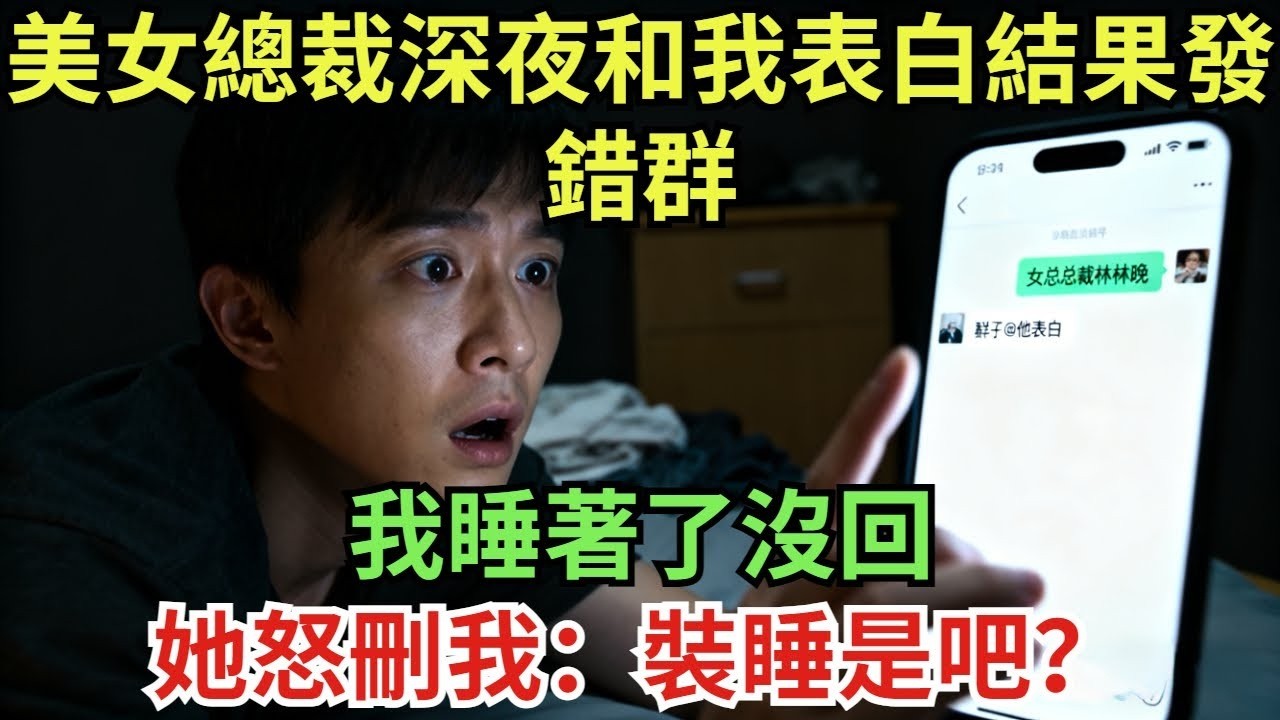 美女總裁深夜和我表白結果發錯群，我睡著了沒回，她怒刪我：裝睡是吧？#真實故事#案件#奇聞#故事#奇聞觀察室#奇聞#真相#奇聞軼事#談笑娛生
