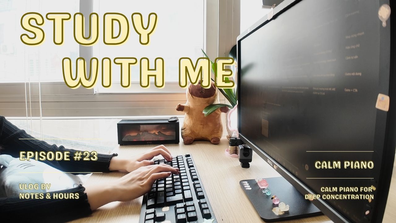 Study With Me | Gentle Piano Ambience – Productive Study Session for Focus