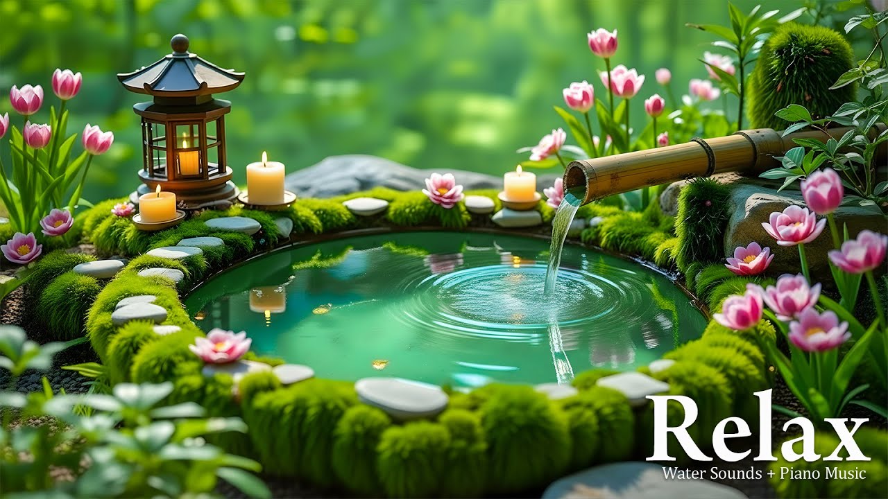 Healing Piano With Bamboo Water Sounds 🌿 Insomnia Relief, Calm Anxiety & Depression, Deep Sleep