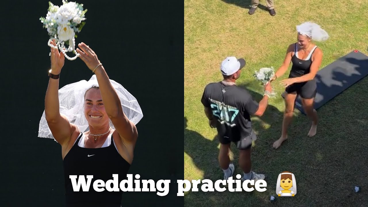 Aryna Sabalenka Tries Wedding Veil in front of Fans and Fiancé during Practice - Indian Wells 2026