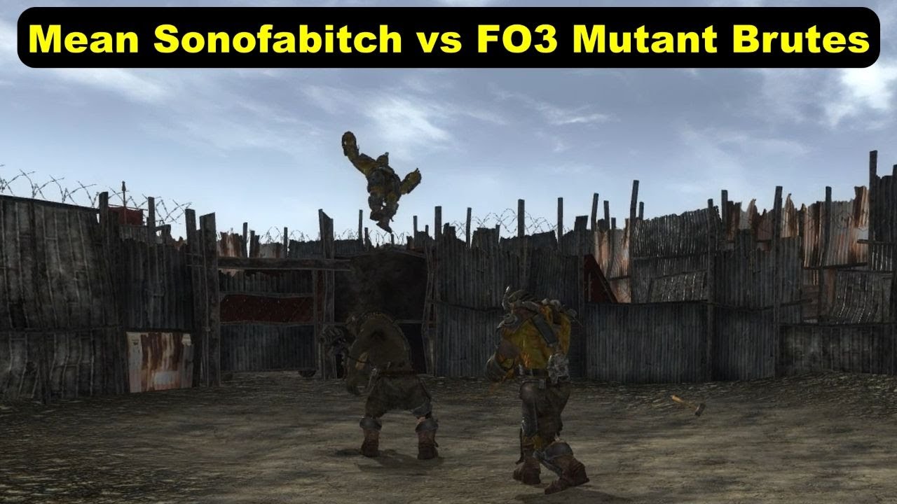 How Many Fallout 3 Super Mutant Brutes (Melee) To Beat Mean Sonofabitch? - Fallout TTW NPC Battles
