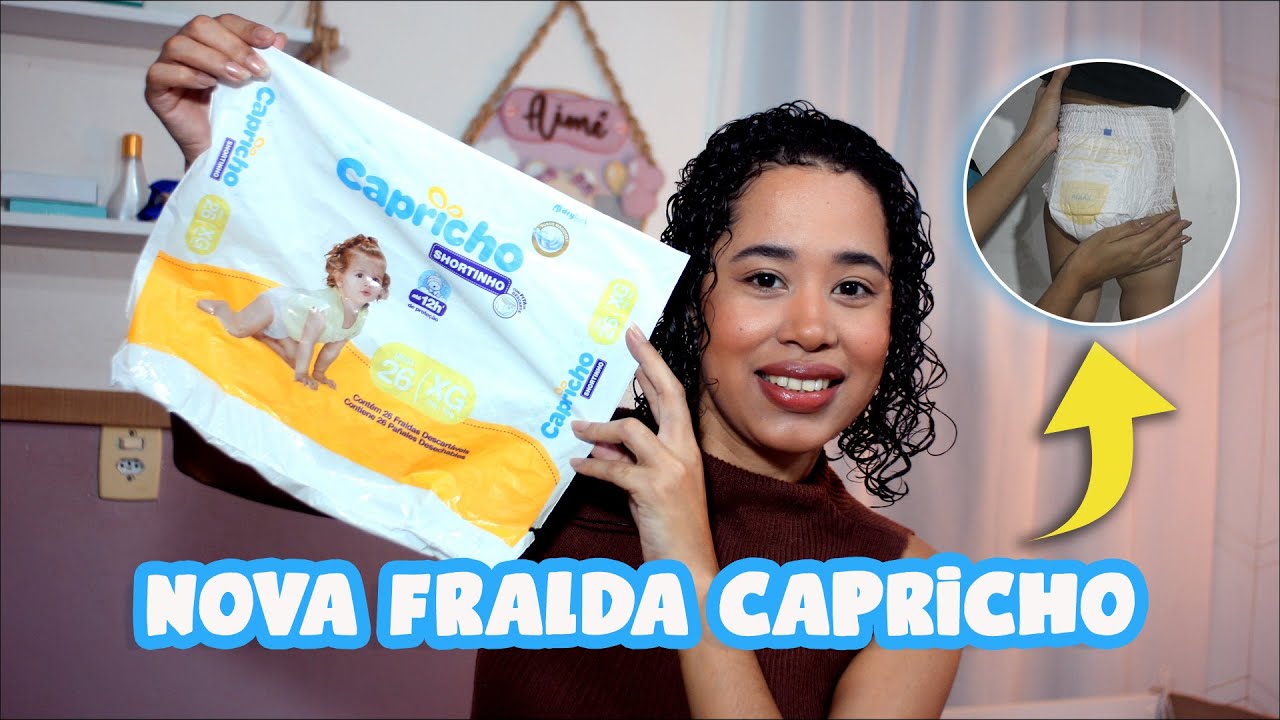 Nova fralda Capricho Shortinho | Usando Durante a Noite Toda na Bebê