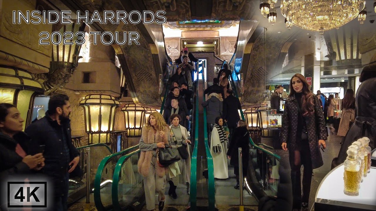 Harrods Luxury Shopping Mall 🛍️💰 Walking Tour : Inside Look 👀 2023 Christmas Sales & Dior [4K]