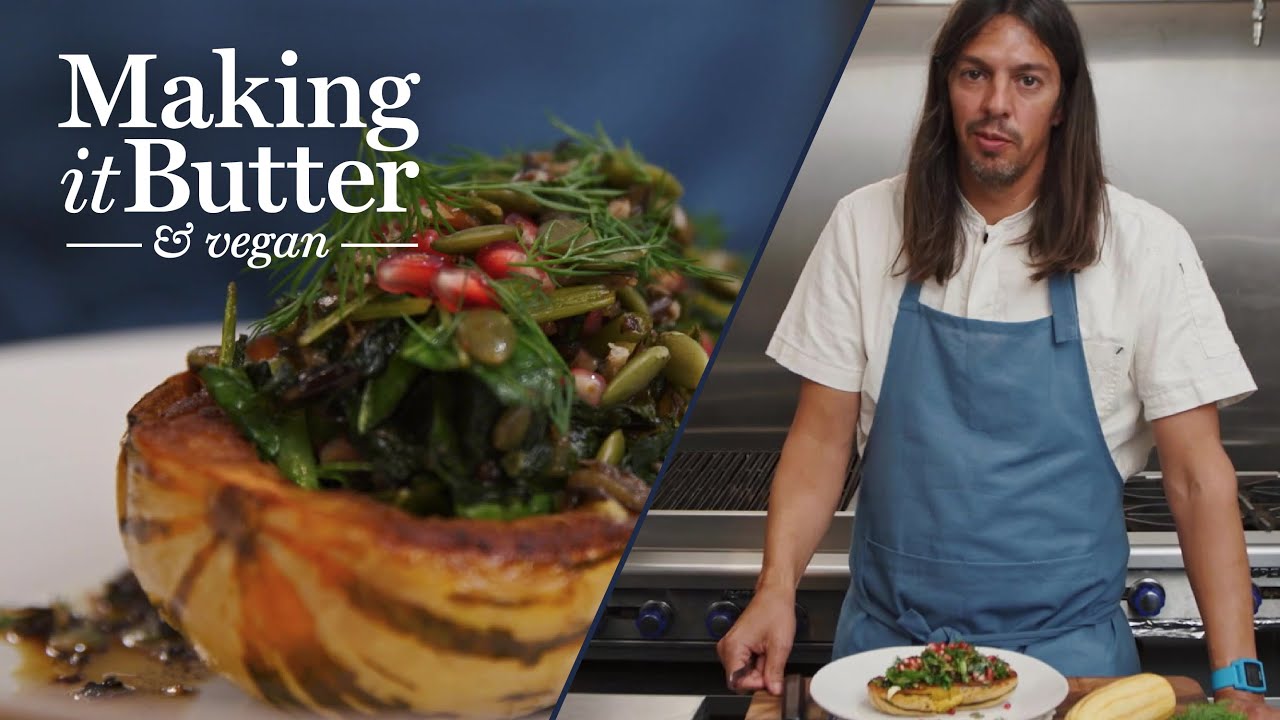 Roasted Delicata Stuffed Squash with Michael Magliano | Making It Butter & Vegan | Miyoko’s Creamery