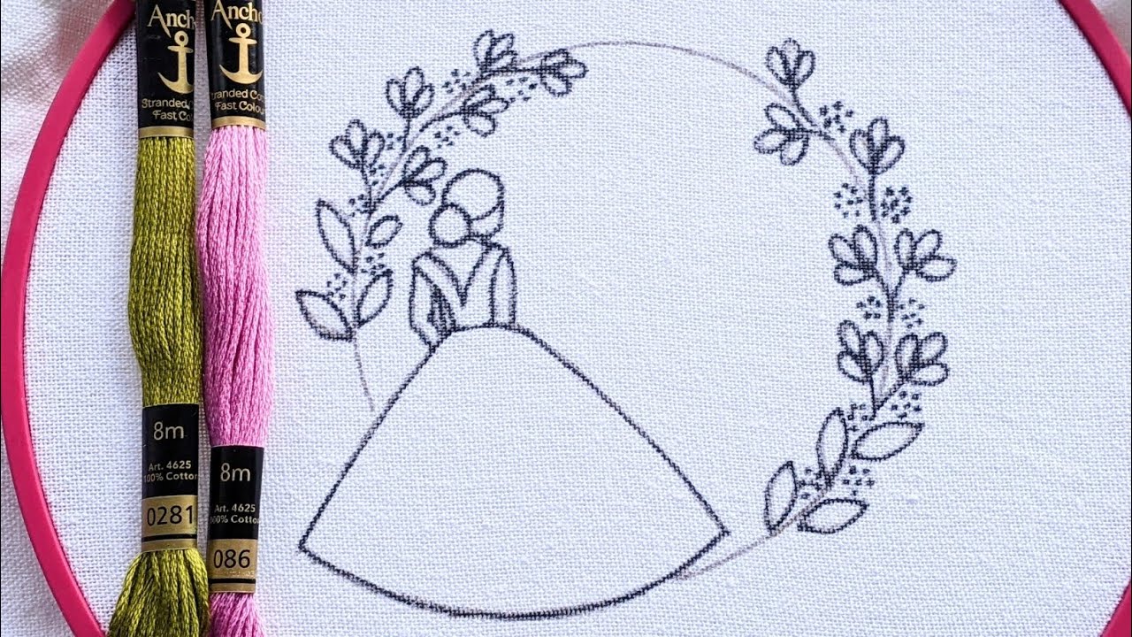 VERY EASY BRIDE HAND EMBROIDERY DESIGN FOR BEGINNERS