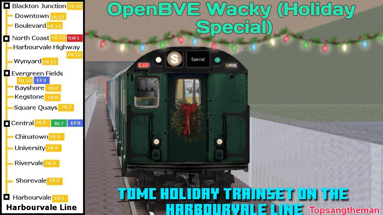 OpenBVE Wacky - TOMC Holiday Trainset on the Harbourvale Line