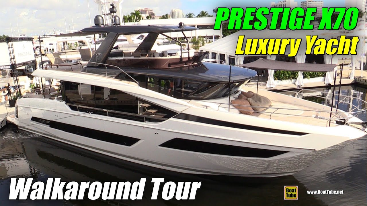 2020 Prestige X70 Luxury Yacht Walkaround Tour - 2020 Fort Lauderdale Boat Show
