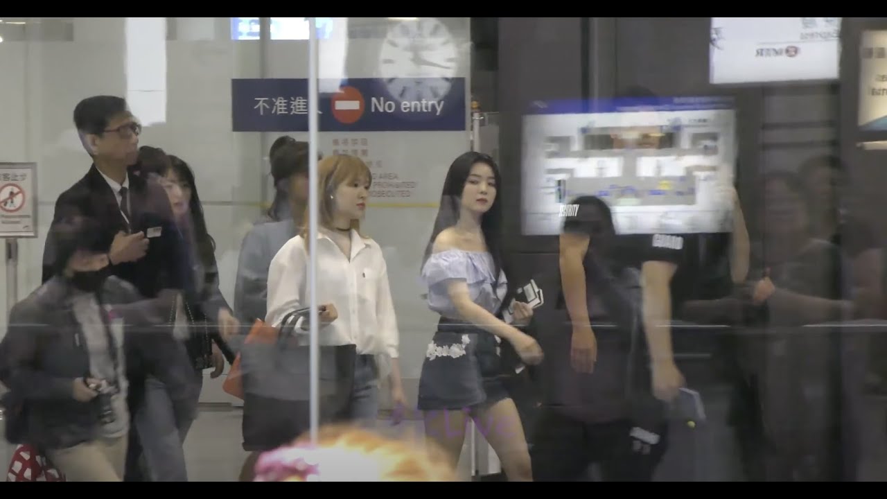 20180520 Red Velvet 레드벨벳 arrival Hong Kong International Airport causing chaos 4KLive