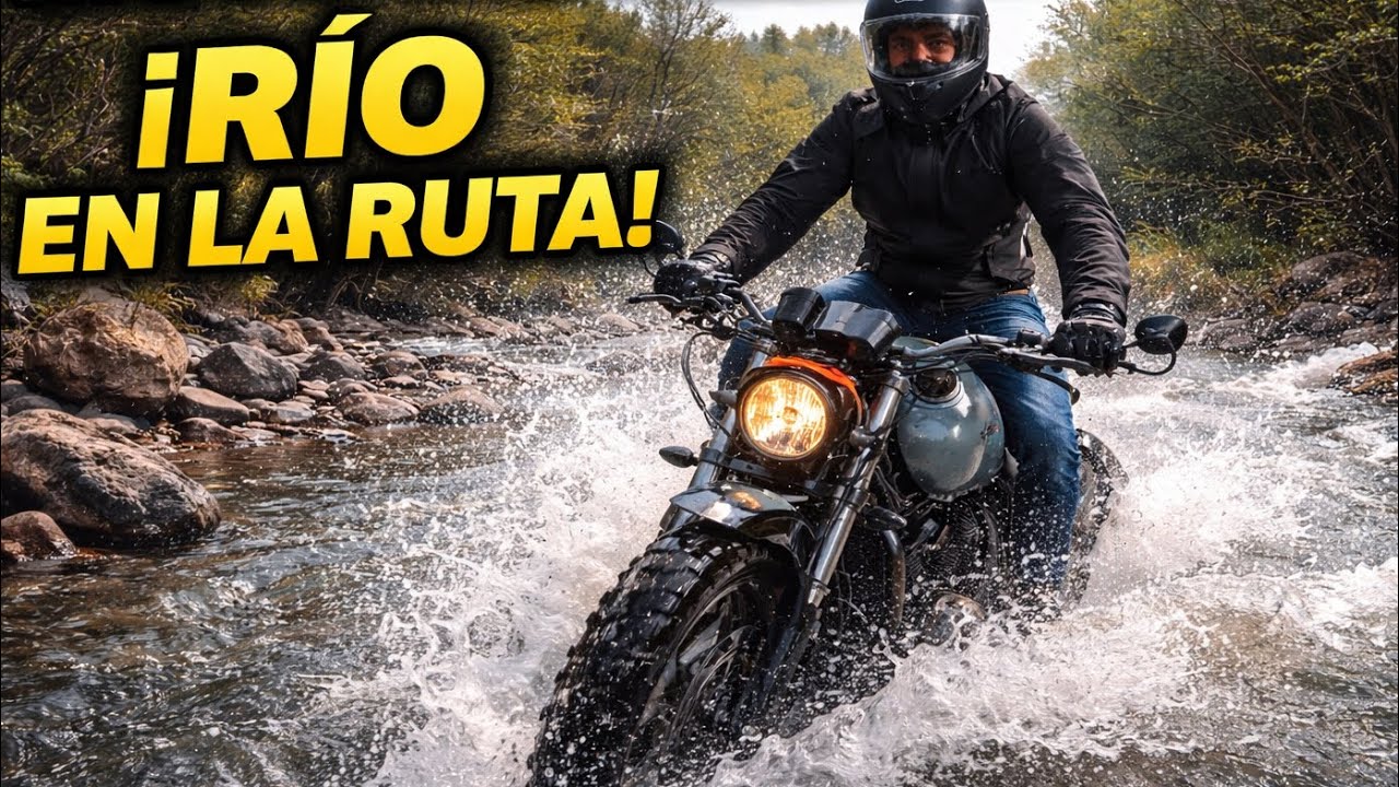 De ruta con la Zontes G1 . Río, cascada y  curvas 