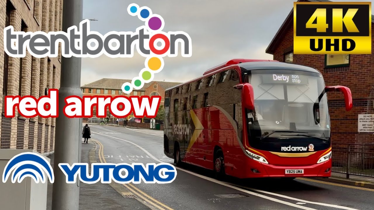 Easiest and fastest way from Derby to Nottingham Trentbarton Red Arrow direct express electric coach