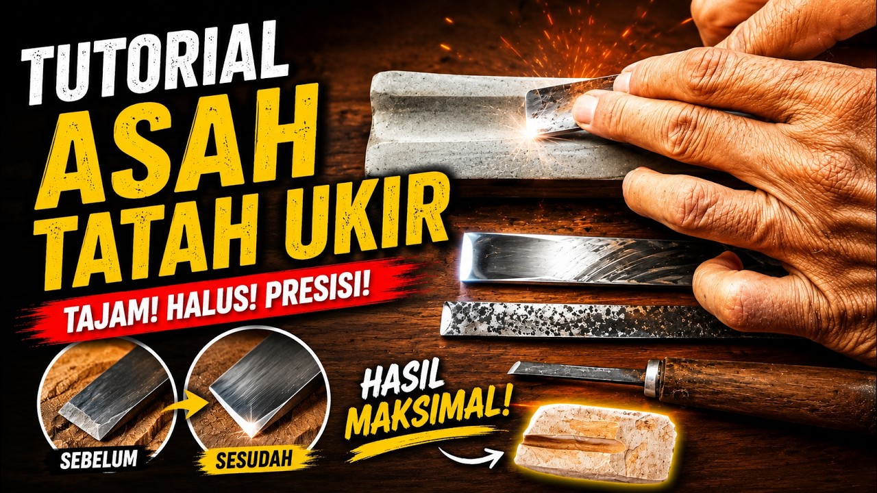 cara teknik belajar mengasah tatah ukir setajam silet-tutorial belajar asah ukir 2019