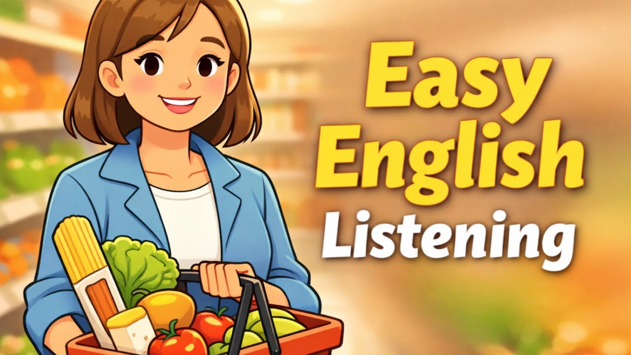 English Listening Practice for Beginners (A1) | Short Story: Grocery Shopping