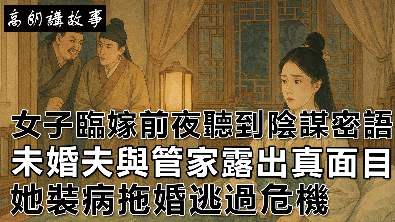 民間故事：女子臨嫁前夜聽到陰謀密語，未婚夫與管家露出真面目，她裝病拖婚逃過危機｜高朗講故事
