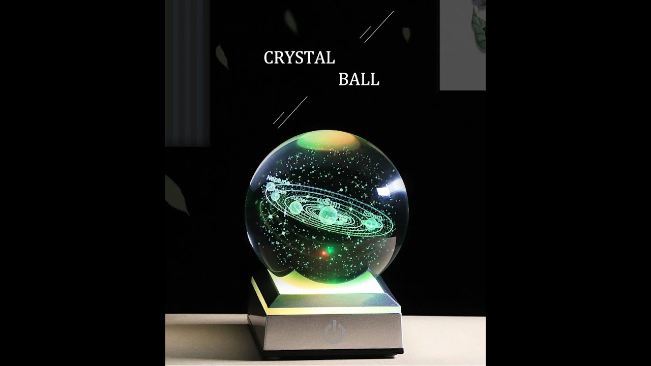 Crystal Ball, glaskugel mit Mond Sonnensystem