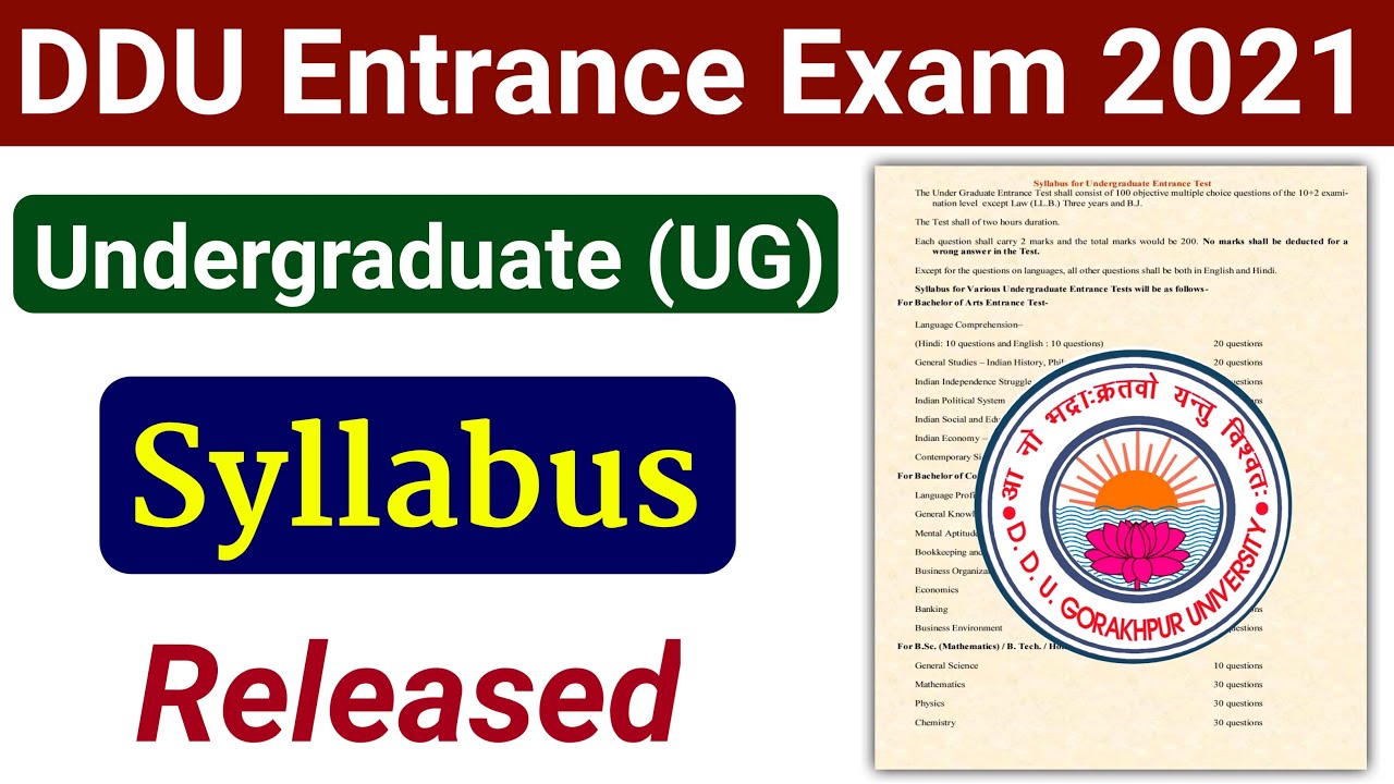 DDU Undergraduate Entrance Exam Syllabus 2021