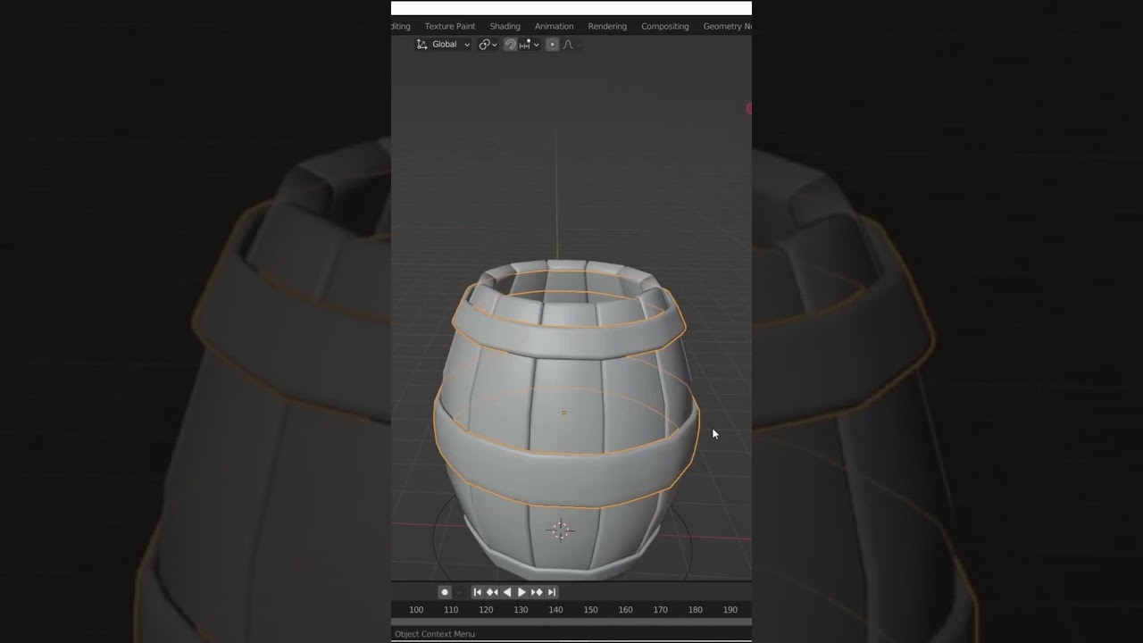 Tutorial Basic Blender 3D | How to make Barrel #Shorts #Short #blender3d
