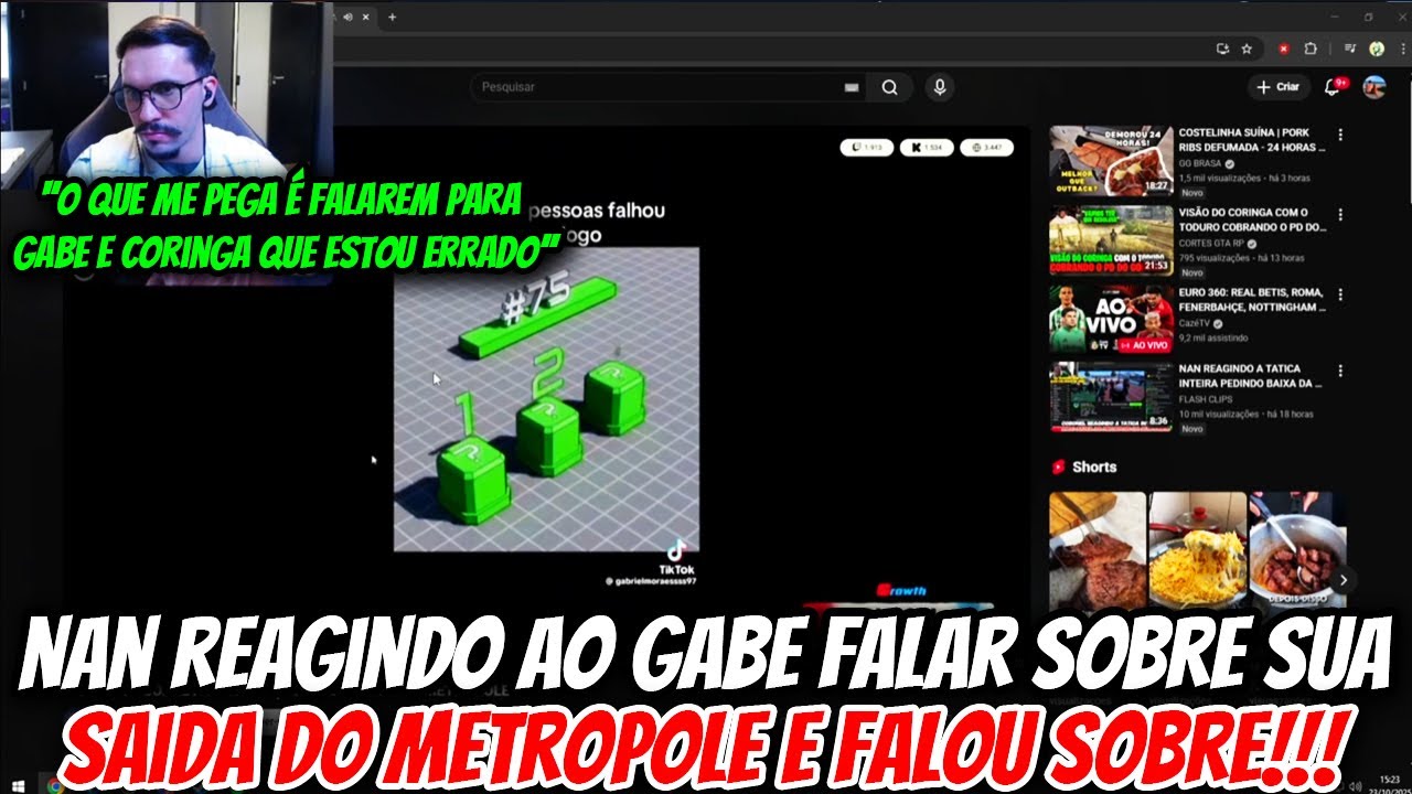 NAN REAGINDO AO GABE FALAR SOBRE SUA SAÍDA DO METRÓPOLE E FALOU SOBRE!!!