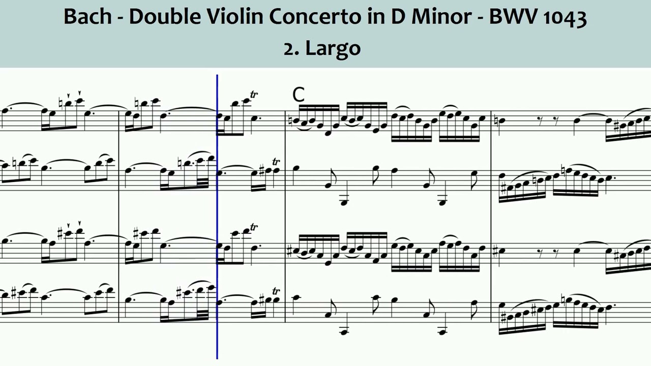 Bach - Double violin concerto BWV 1043 - 2. Largo - Piano Accompaniment
