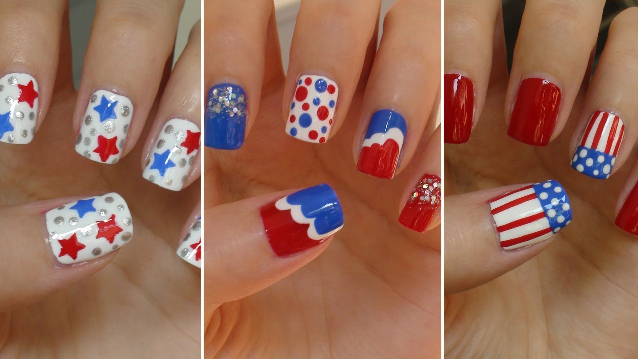 Fourth of July Nails!!! ☆ Three Easy Designs!