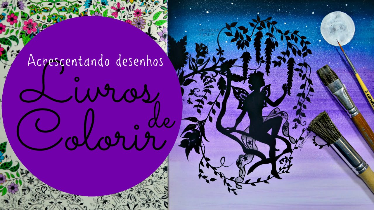 Livros de Colorir: Céu noturno - Silhueta - Lua