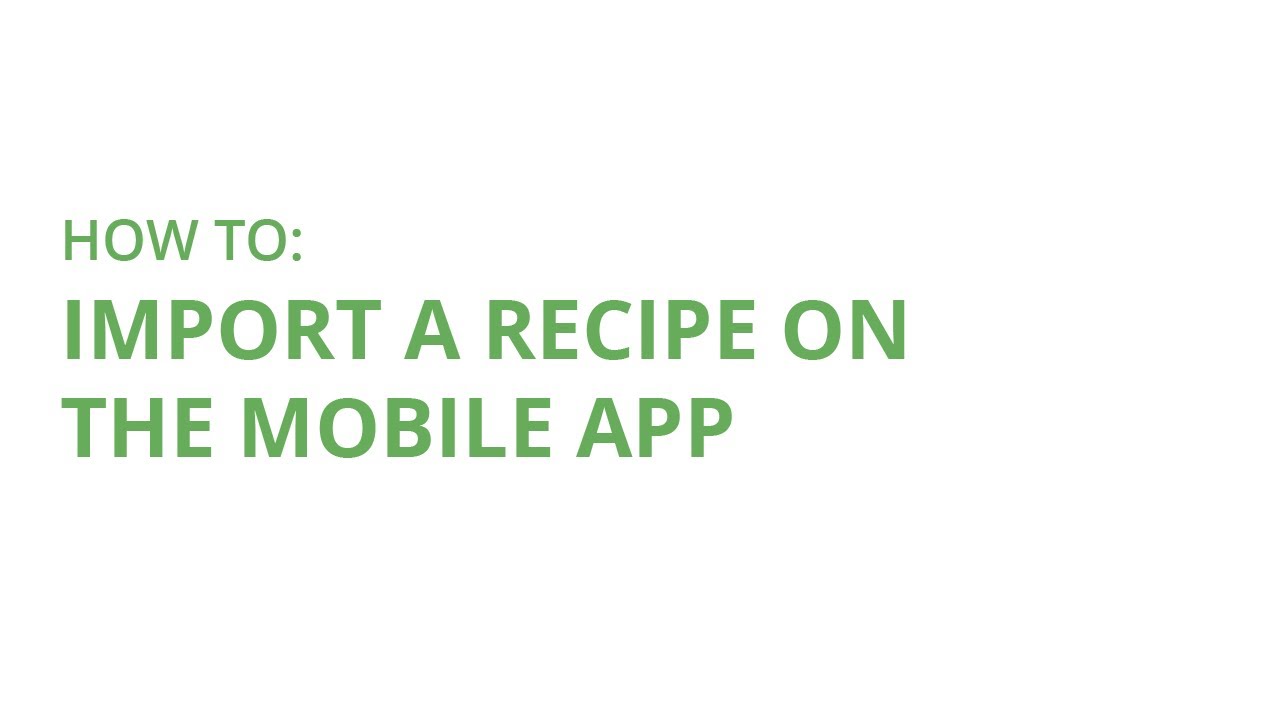 Recipe Importer - Mobile | Cronometer