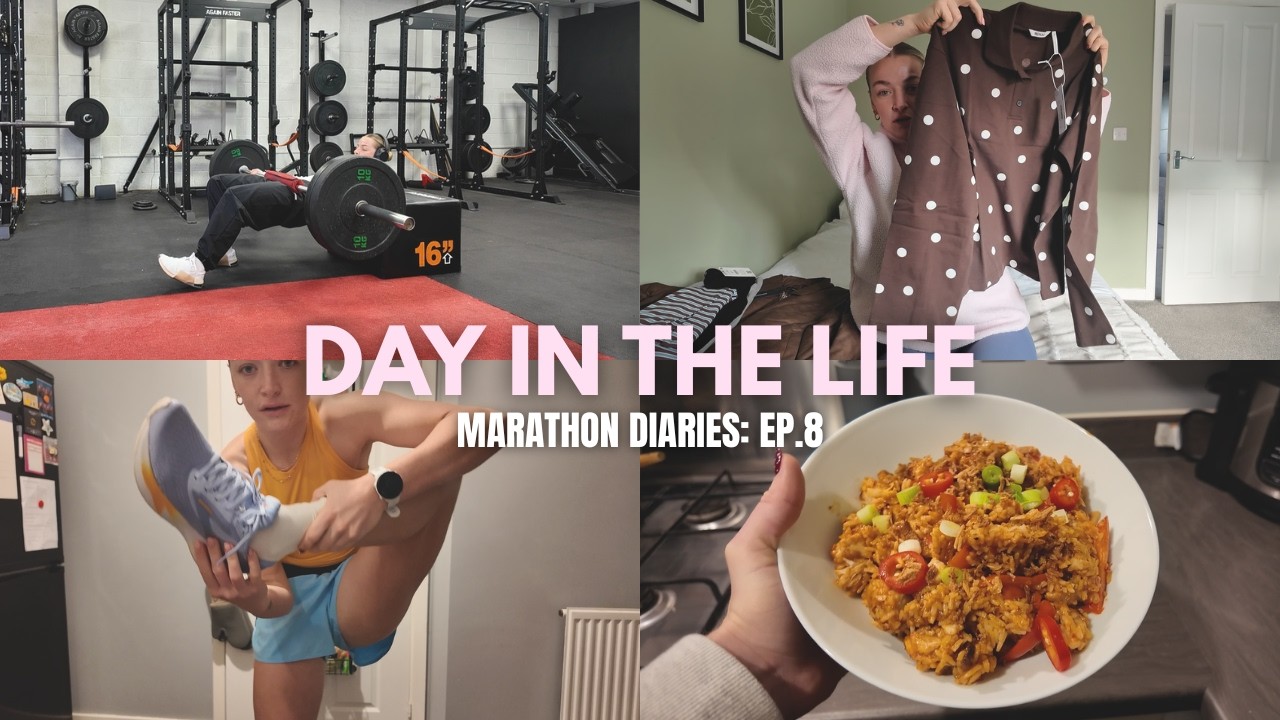 DAY IN THE LIFE | MARATHON DIARIES: EP.8, Daily Vlog, Day of Eats, Leg Day Workout & Tempo Run
