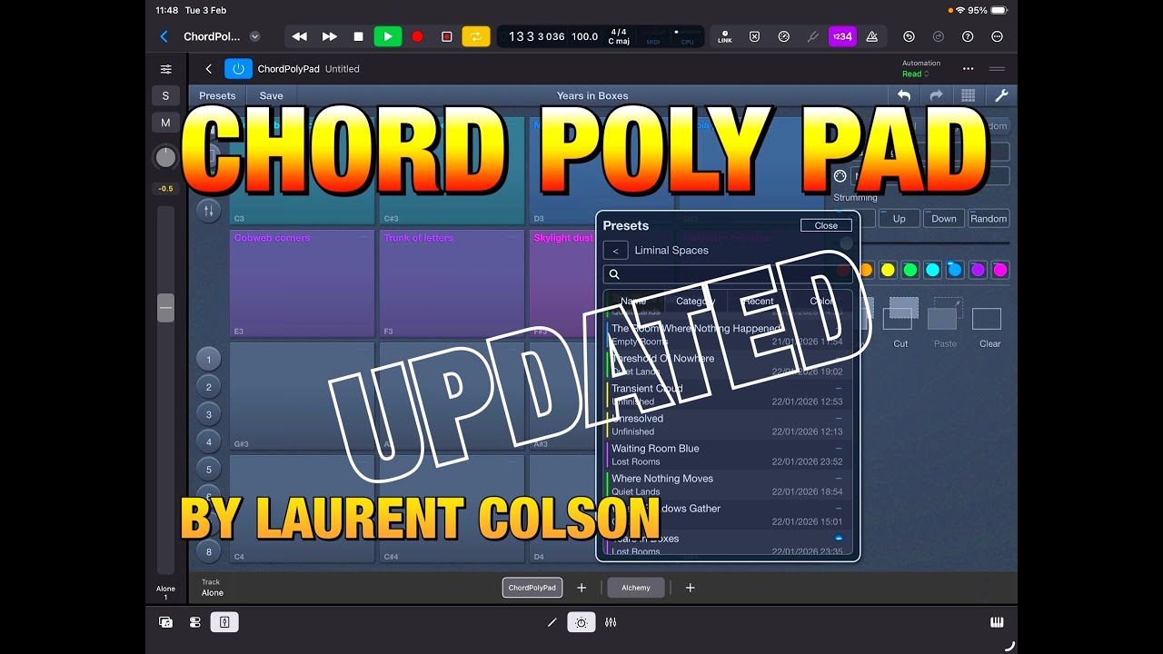 ChordPolyPad - MIDI Chord Player by Laurent Colson - Updated - New Chord Sets & Features - Tutorial
