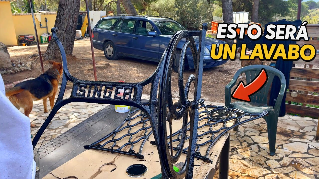 Restauramos una MÁQUINA de COSER ANTIGUA para convertirla en el LAVABO del baño