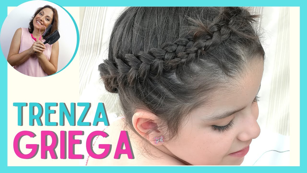 ⚜TRENZA GRIEGA - TRENZA DE CORONA para CABELLO CORTO - TRENZAS PARA NIÑAS - PEQUEINADOS